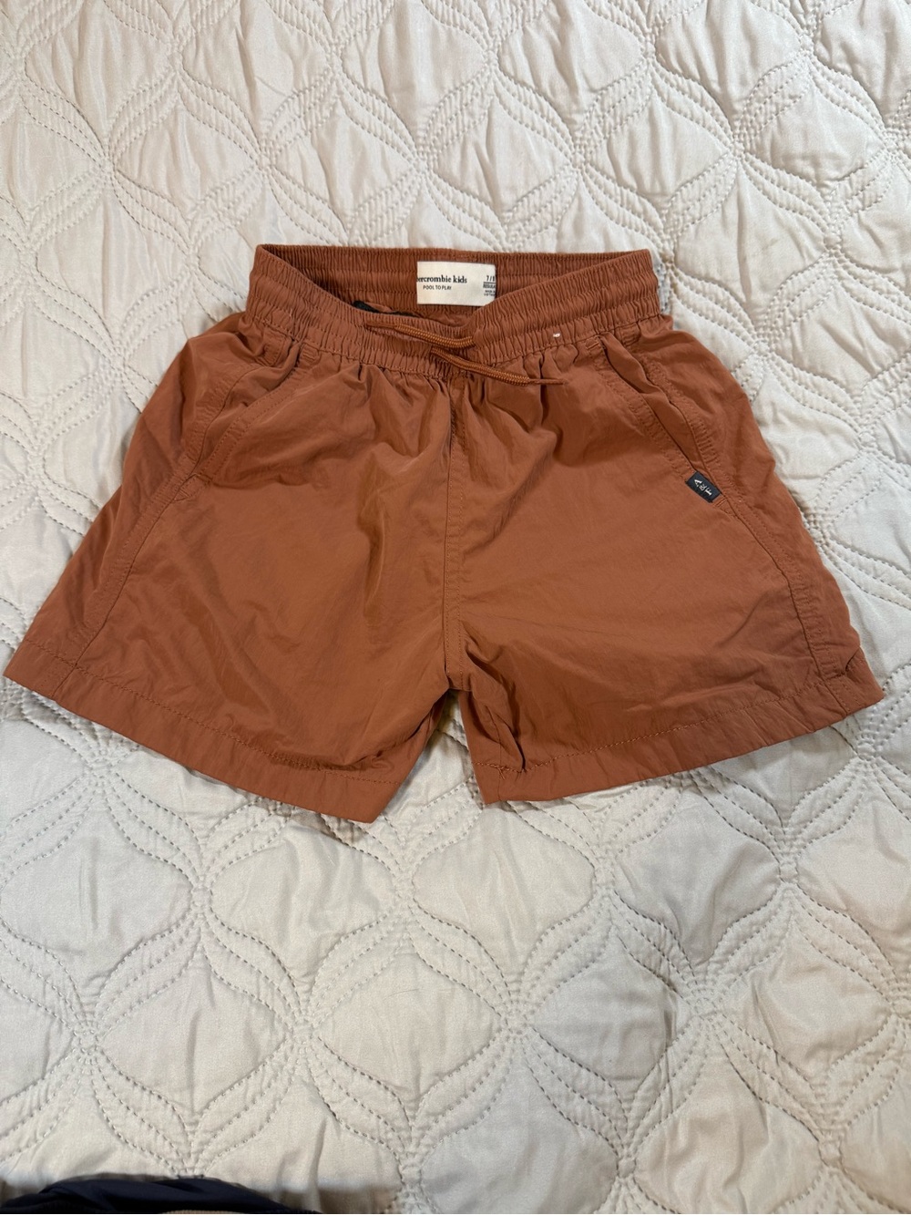 Abercrombie Kids Rust Brown Swim Trunks Boys 7/8